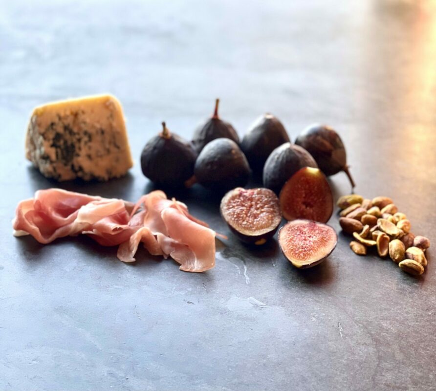 Great-Performances_Blog_2022-10-12_Recipe_Georgette-Farkas_Fall-HDV_Fig-Gorgonzola-Prosciutto-Pistachio